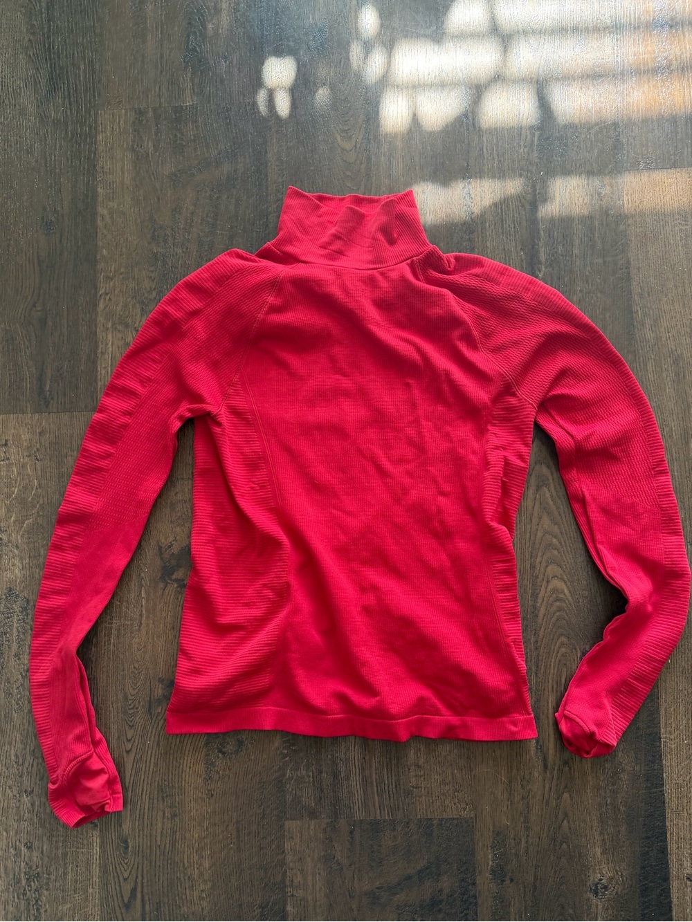 Athleta Crimson Ribbed Turtleneck Long Sleeve Top
